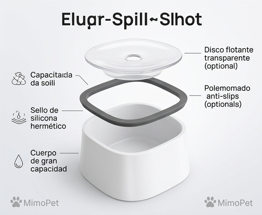 BEBEDERO ANTIDERRAME PARA PERROS Y GATOS