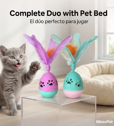 JUGUETE GATO HUEVO PLUMA